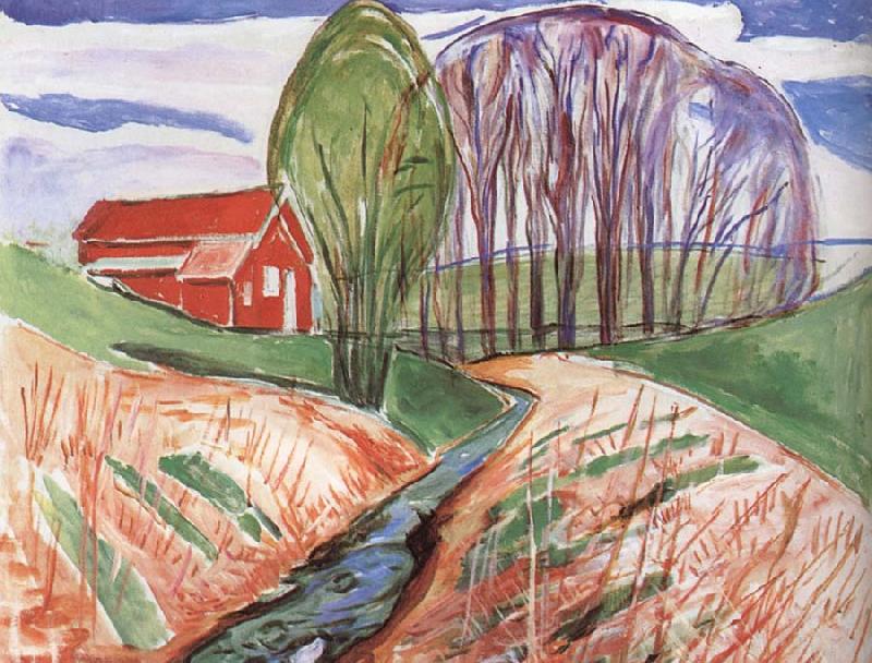 Edvard Munch Red House in the Spring oil painting picture